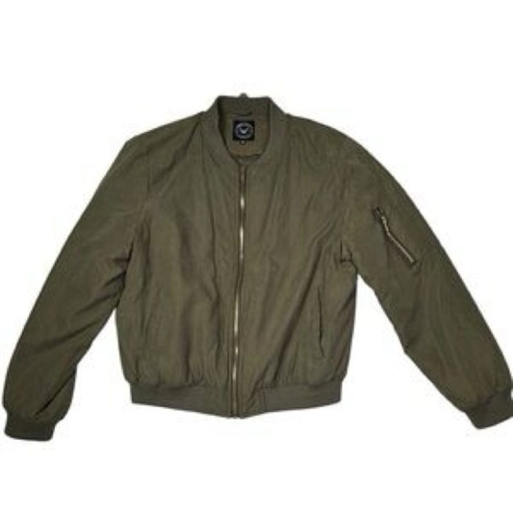 White Mark Olive Green Bomber Jacket